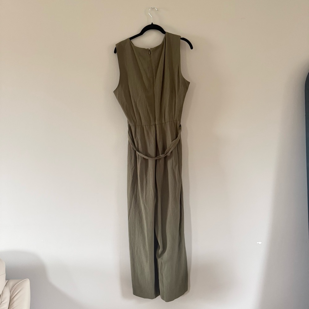 Calvin Klein | Green Sleeveless Belted Jumpsuit - Picture 6 of 9